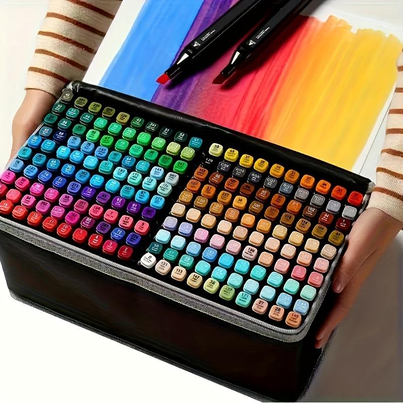 48-Color Dual-Tip Alcohol Marker Set for Artists - Ideal for Drawing, Sketching, Coloring & Highlighting - Vibrant, Non-Toxic Pens in Organized Black Case - Perfect for Adults & Creative Projects