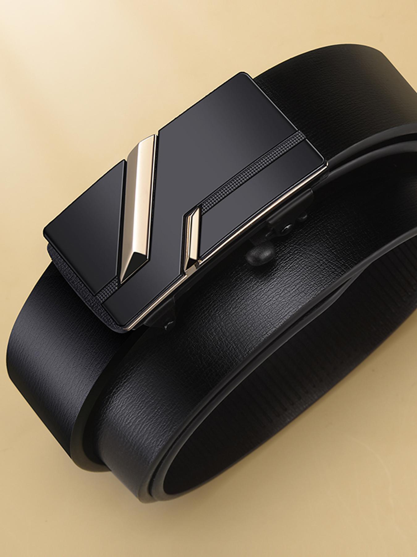 Men's Business Fashion Belt, Automatic Buckle Belt, Trendy Versatile Buckle, Casual Waistband for Jeans Trousers, Fashion Belt for Party, Daily Clothing Decor, Trendy All-match & Exquisite Belt for Gift