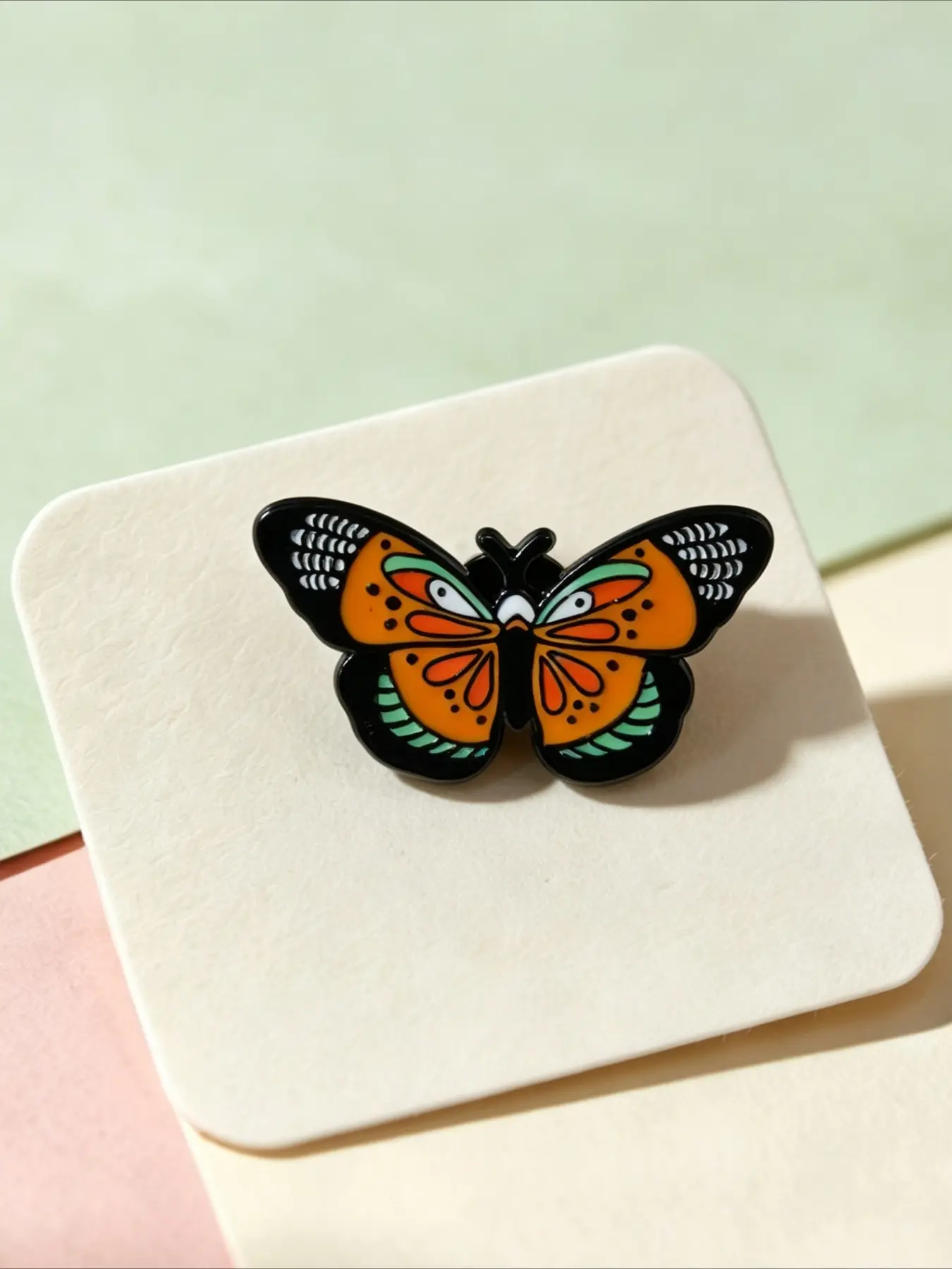 Cartoon Butterfly Enamel Lapel Pin, Whimsical Weird Butterfly Insect Alloy Badge for Jacket Backpack Hat, Aesthetic Jewelry Gift for Insect Lovers