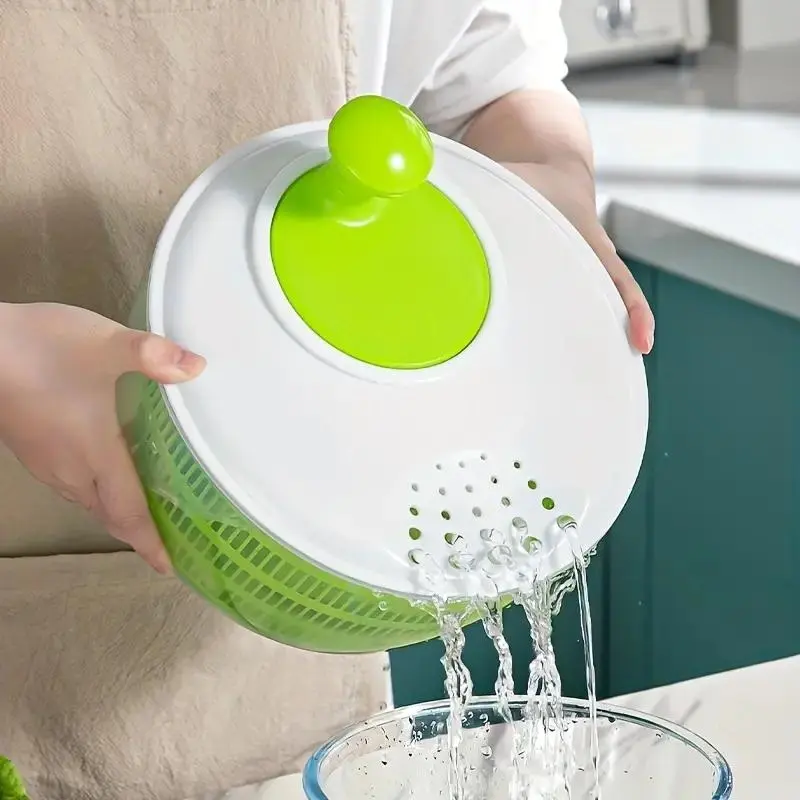 Vegetable Washing & Drying Spinner, 1 Count Manual Vegetable Drainer, Fruit & Vegetable Washing Tool, Kitchen Utensils & Gadgets