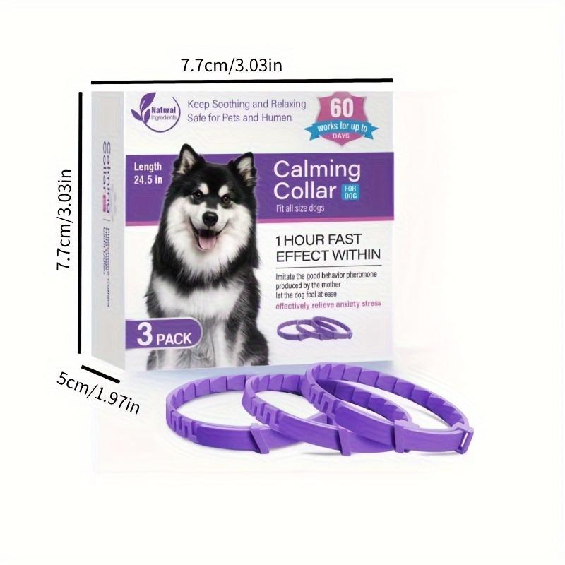 3-Pack Calming Collar For Dogs, 24.5 Inches Adjustable Collar, Fast-Acting Stress Reducing Pet Collar With Natural Ingredients, Safe For Pets And Humans