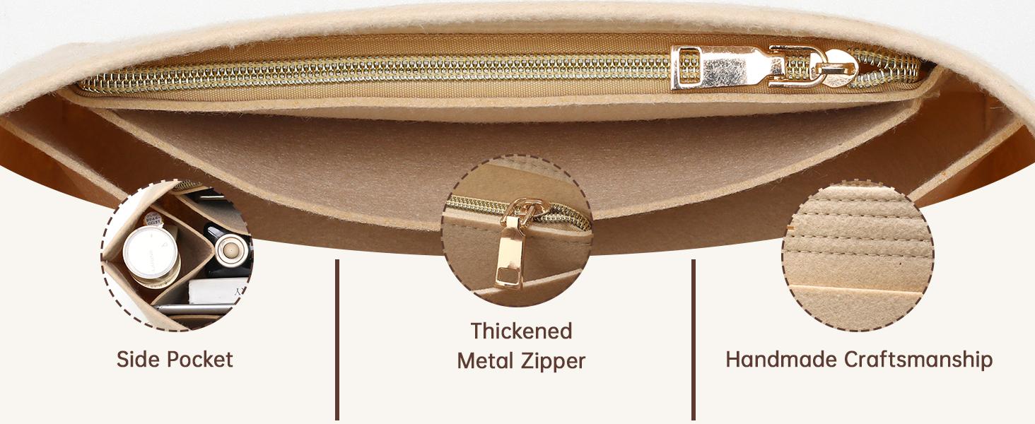 Purse Organizer Insert for Longchamp Le Pliage, Premium Felt Long Champ Bag Handbag Women, Tote Organizer Insert with 9 Compartments (Large, Pink)