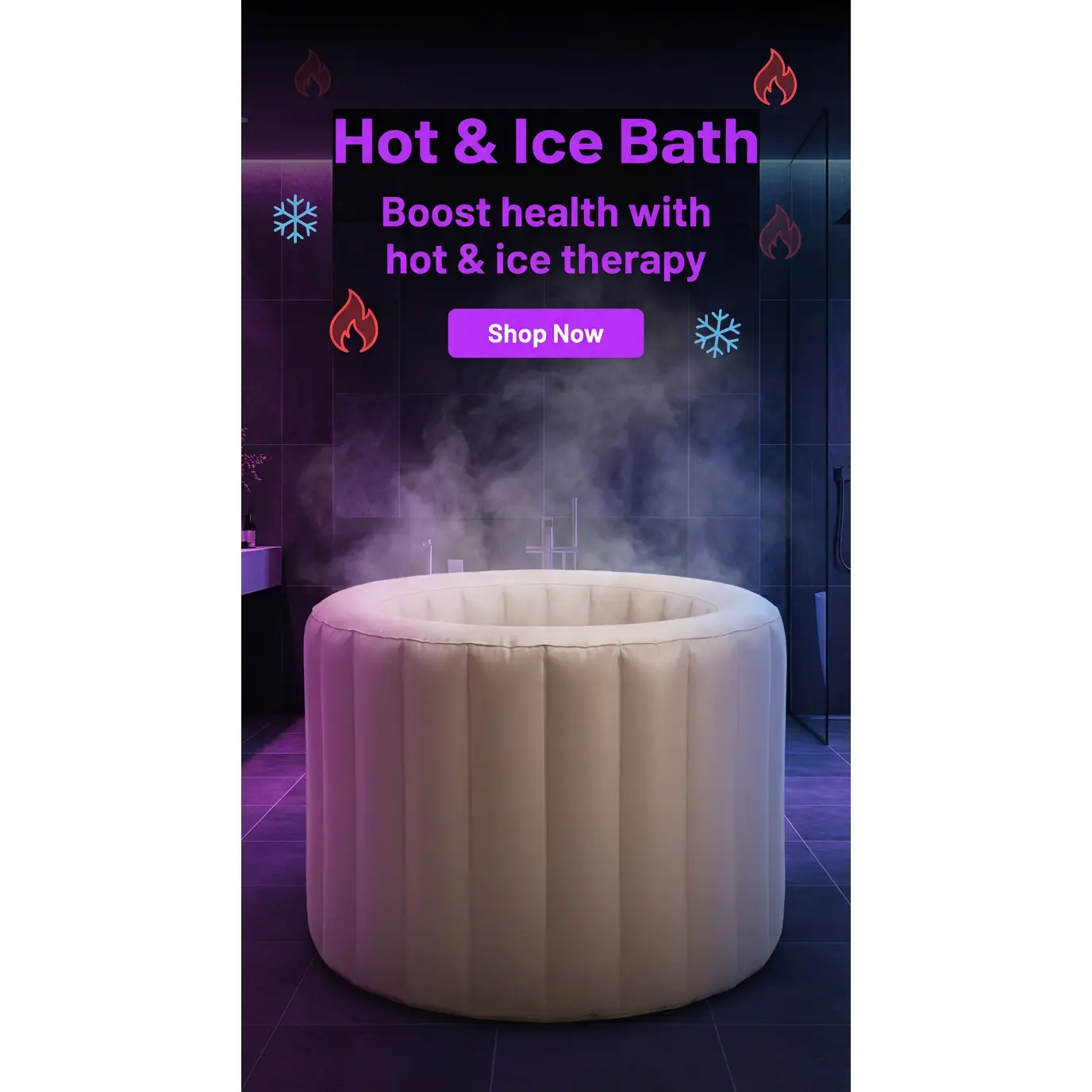 Inflatable Bathtub for Adults with Electric Air Pump, Portable Foldable Soaking Tub for Shower Stall & Small Bathroom, Warm or Cold Soak, 31.5 x 25.6 in
