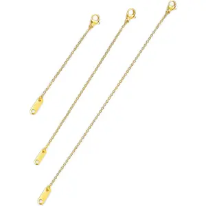 Altitude Boutique 18k Gold Plated Necklace Extenders Delicate Necklace Extender Chain Set for Women 3 Piece Set, Extensions 2", 4", 6" Inches Hypoallergenic in Gold, Rose Gold, or Silver