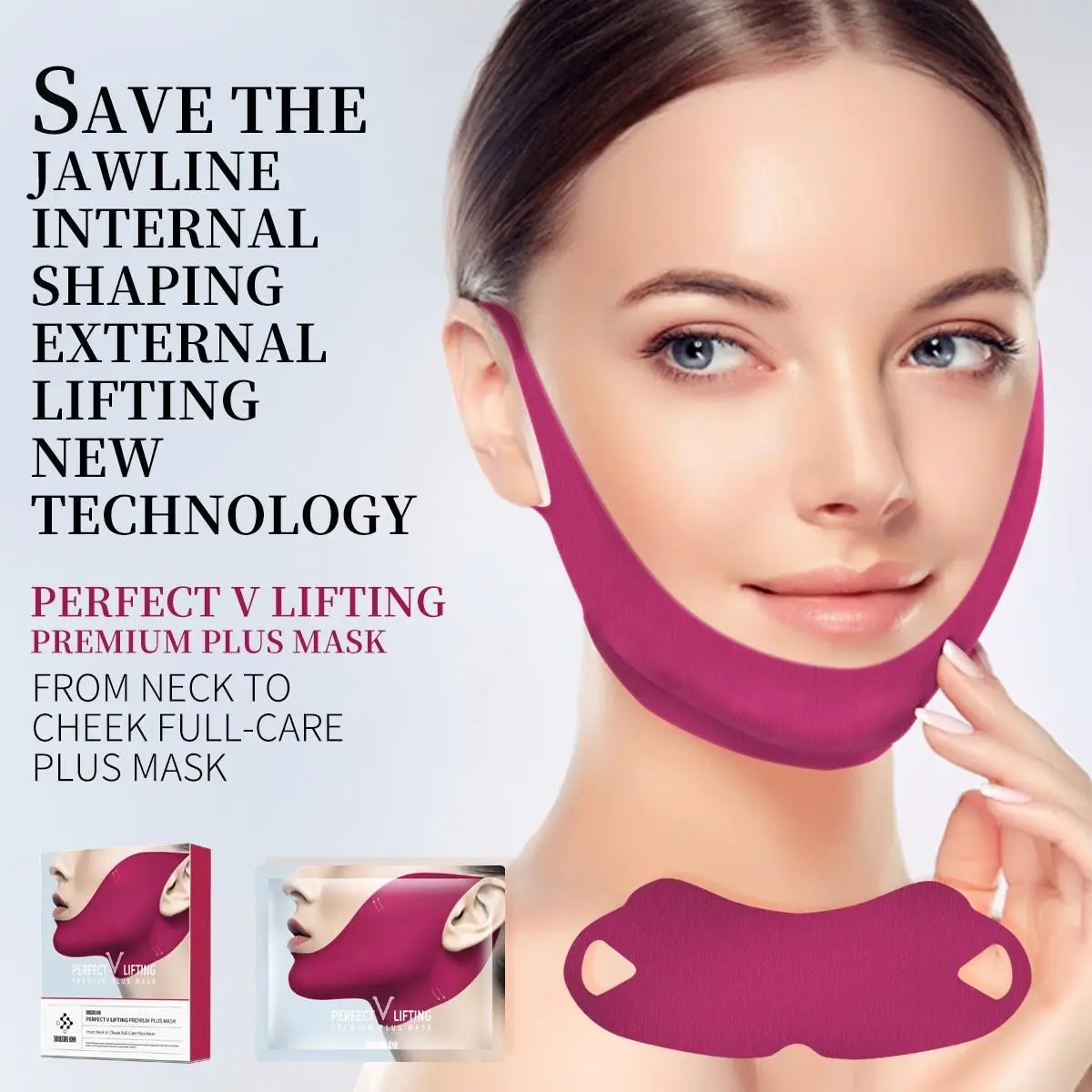 Elastic Anti-Gravity V Face Lifting Mask, 5 Pcs Per Box, Reduces Double Chin, Eliminates Morning Facial Swelling, Ideal for Home Beauty Care