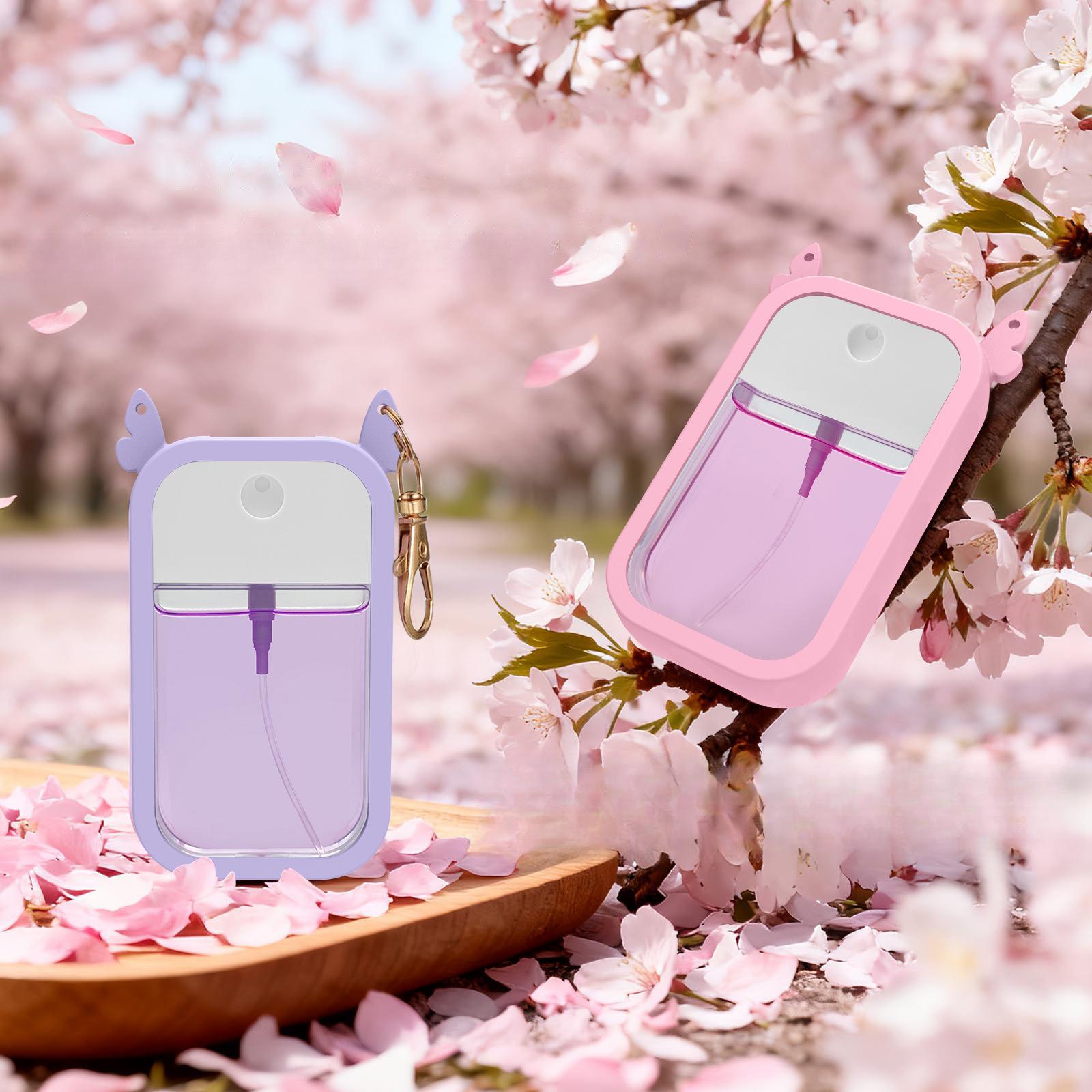 30ml Card-Style Travel Spray Bottle - Leakproof Refillable Perfume Atomizer for Toiletries, Portable Mini Sprayer Set with funnel, PP silicone case, Perfume dispenser