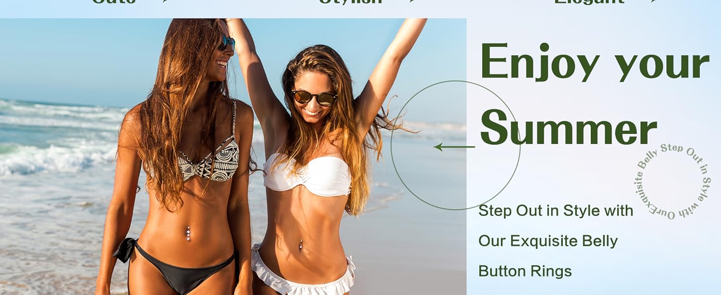 LOLIAS 5pcs Gold Belly Button Ring - 14G Surgical Stainless Steel Belly Rings Hypoallergenic Clicker Belly Button Piercings for Women CZ Dangle Belly Button Rings Navel Piercing Pack Silver/Gold