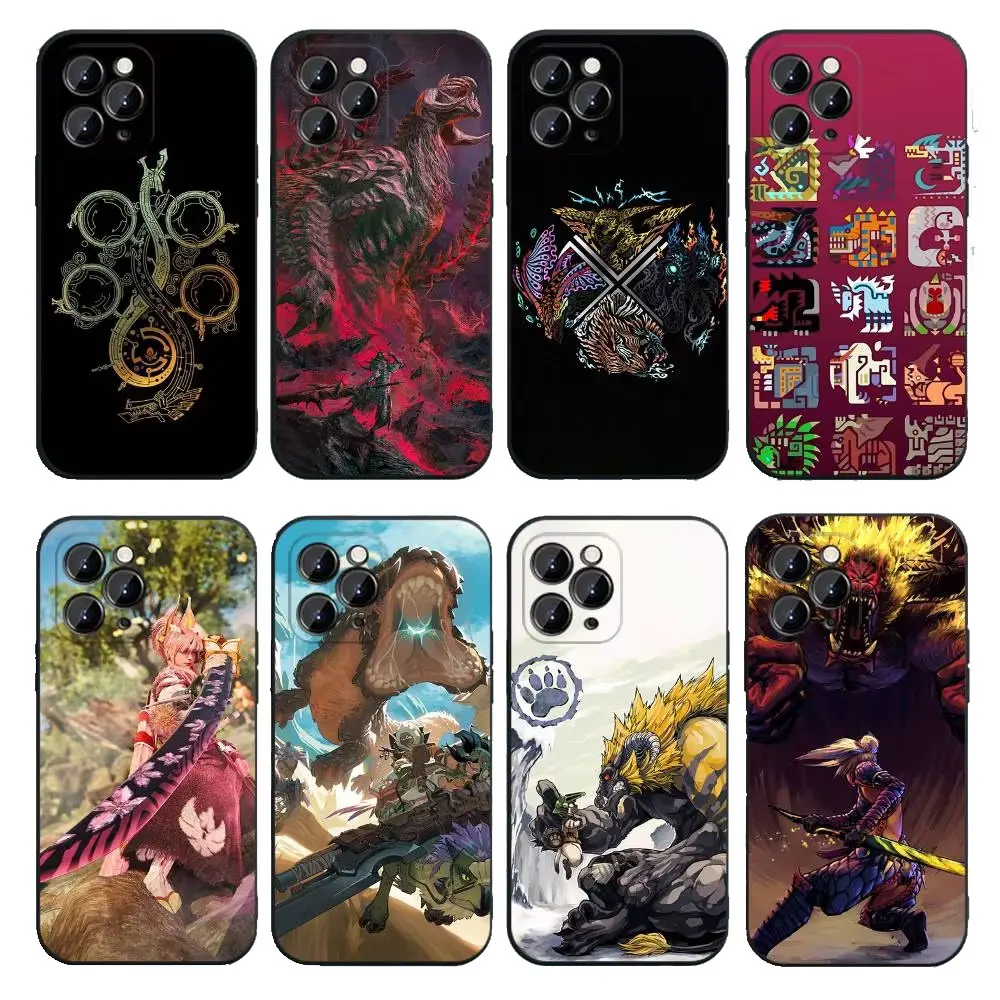 Action Game Monster Hunter Phone Case, Rathalos Rajang Zinogre Epic Hunting Illustration Art, Durable Shockproof Cover for iPhone 11‑17 & Samsung S23‑S26