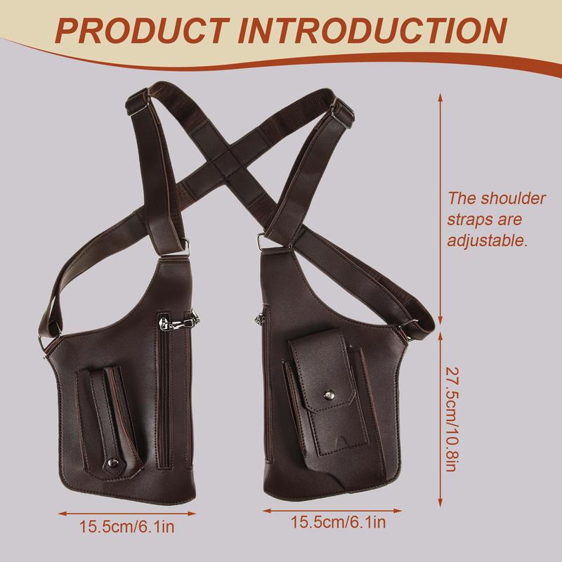 Men'S Double Shoulder Underarm Vest Bag | Anti-theft Hidden Underarm Wallet Pocket, Casual Backpack, Steampunk Style Single Shoulder Bag, Adjustable Faux Leather Strap, Perfect Gift For Boyfriends On Valentine'S Day, Christmas, And Birthdays Men'S Double Shoulder Underarm Vest Bag | Anti-theft Hidden Underarm Wallet Pocket, Casual Backpack, Steampunk Style Single Shoulder Bag, Adjustable Faux Leather Strap, Perfect Gift For Boyfriends On Valentine'S Day, Christmas, And Birthdays