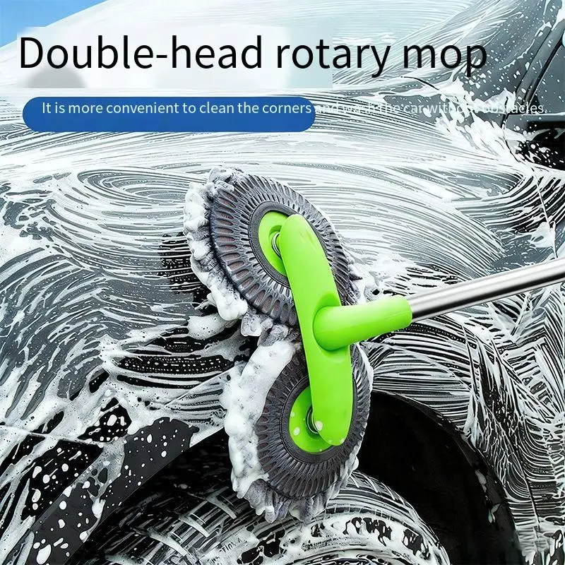 Car Cleaning Brush with Rotating Extendable Handle, Soft Bristles, Long Handle, Car Wash Tool, Gentle on Cars, Auto Care Essentials