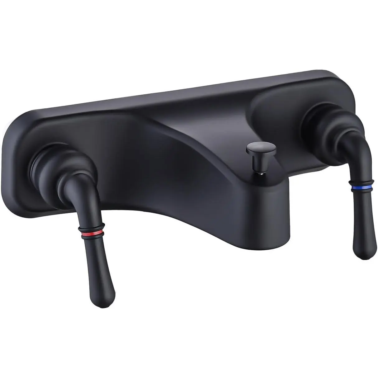 Mobile Home Center Set Tub/Shower Faucet 8" Faucet Economical Two Handle Classic Tub and Shower Faucet Diverter for Handheld Shower (Matte Black)