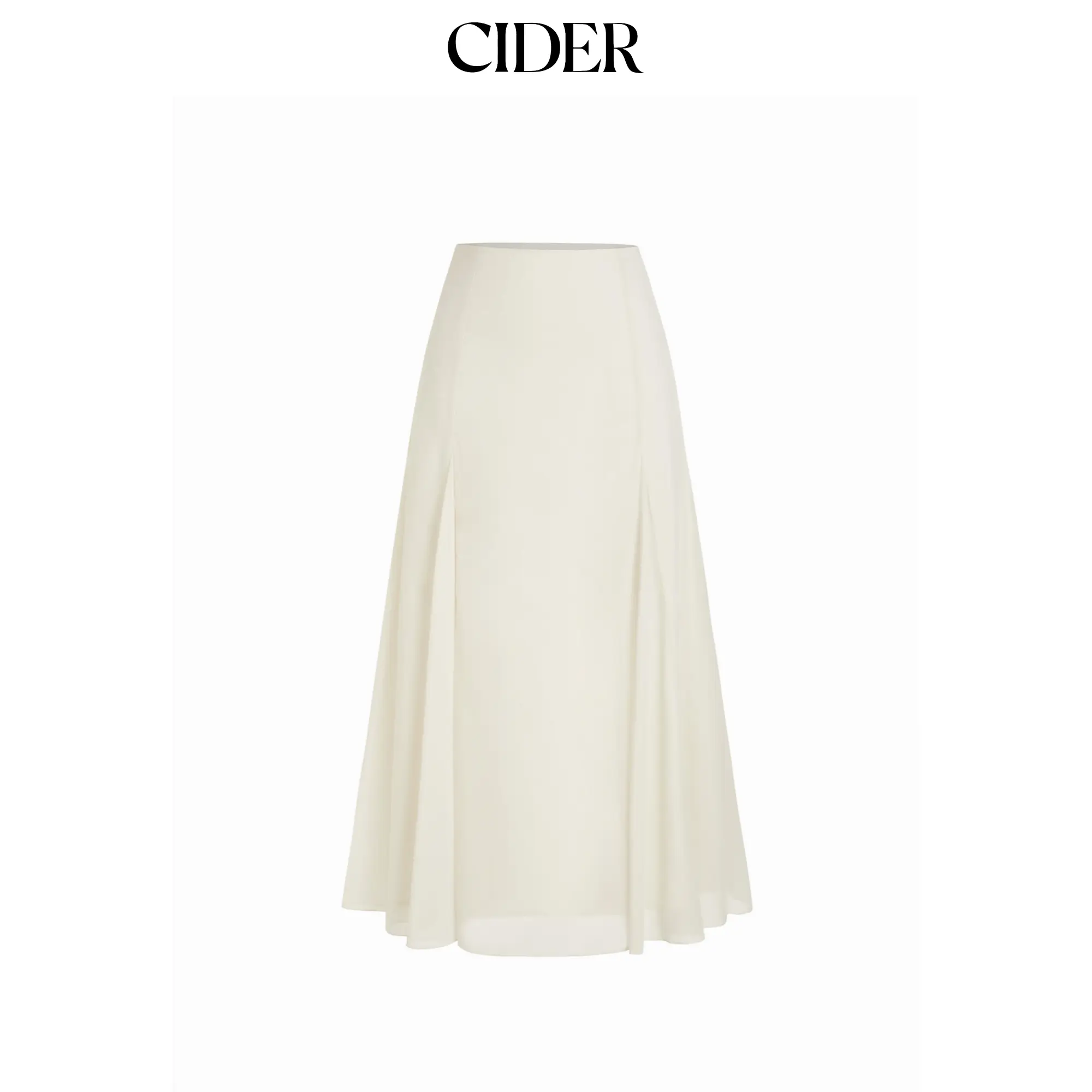 Cider Chiffon Mid Rise Draped A-line Maxi Skirt