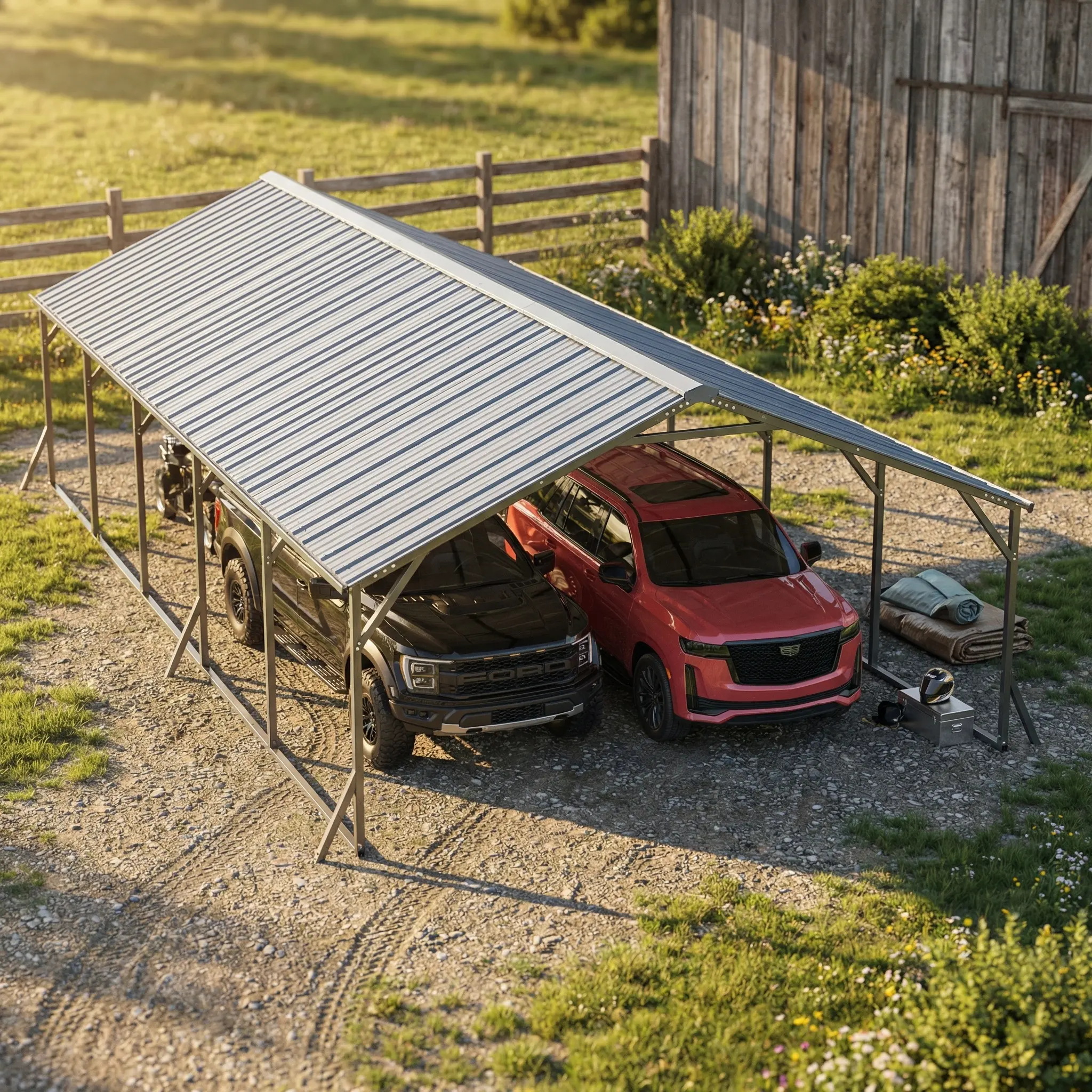 Metal Carport, 20x40 Heavy Duty Canopy Tent with Enclosed Sidewalls, Vertical Roof Hardtop Gazebo for All-Weather Protection, Outdoor Garage Car Tent for Full-Size Trucks and Boats, Silver