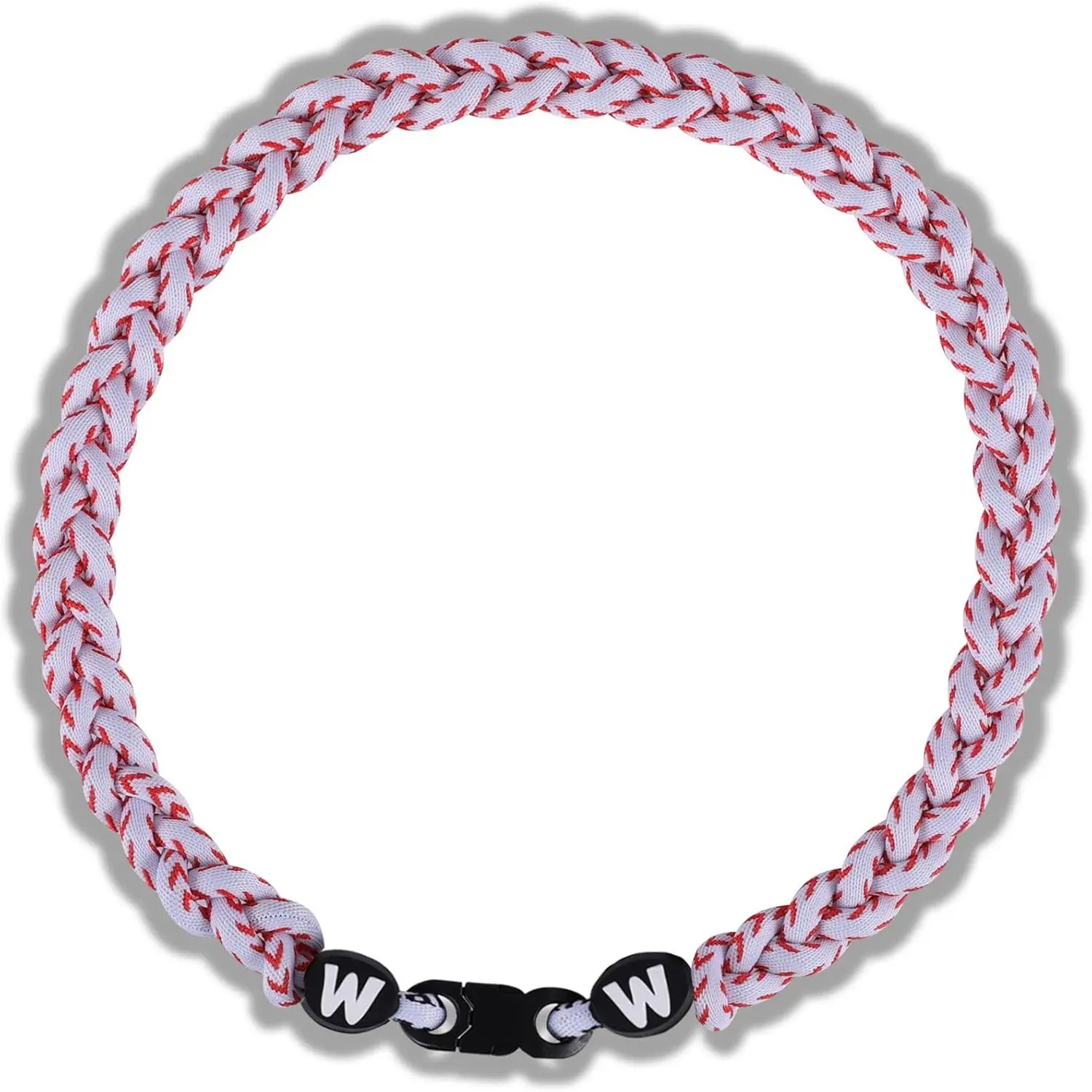 Premium 18-in Braided Rope Baseball Necklace for Boys, Nylon Tri-Braided Tornado Design Casual Costume Jewelry Accessory