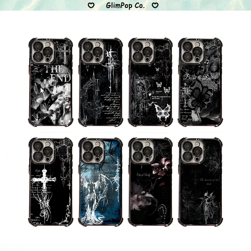 Dark Gothic Cross Print Shockproof TPU Phone Cover For iPhone17/16/15/14/13/12/11, Protective Soft Cover, Perfect Holiday Birthday Gift for The Boondocks Fans