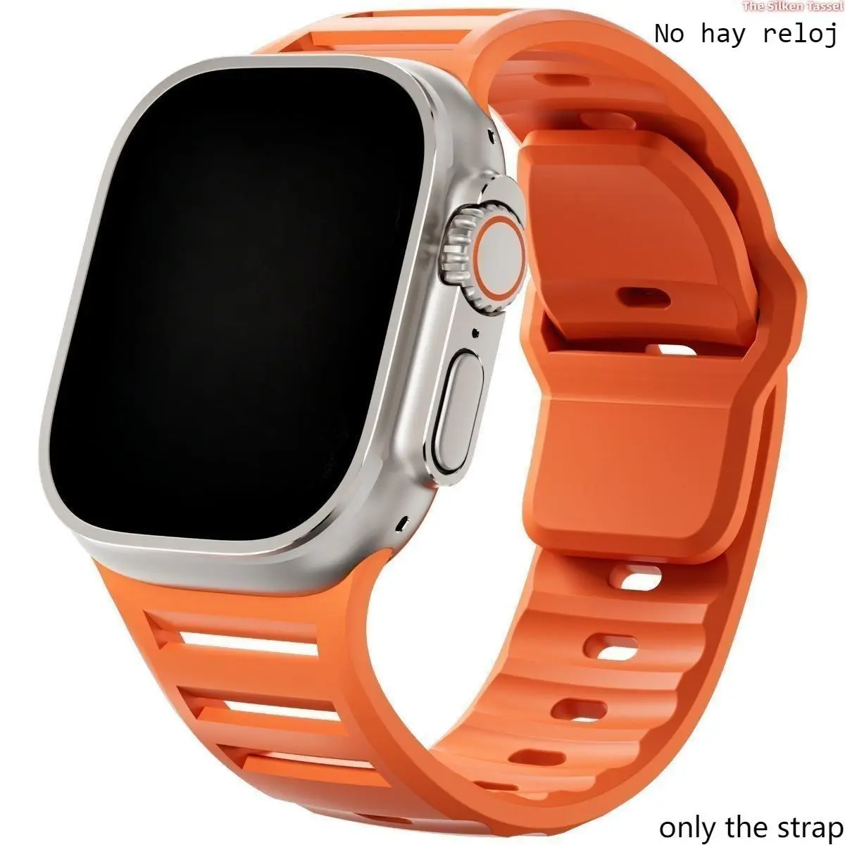 Wide Louvered Vent Breathable Silicone Sport Watch Band, Slotted Shutter Replacement Wrist Strap Compatible With Apple Watch Series1-11 SE Ultra,38/40/41/42/44/45/46/49mm All Sizes(Watch Not Included) tiktokshopbacktoschool