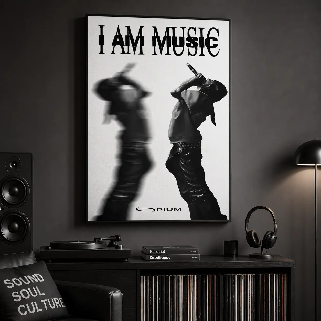 Music Theme Canvas Wall Art, Hip Hop Inspired Graphic Poster, Colorful Aura Artwork, Positive Energy Aesthetic Wall Print, Y2K Style Music Design, Urban Street Culture Decor, Vibrant Room Atmosphere Artwork, Modern Abstract Wall Decoration