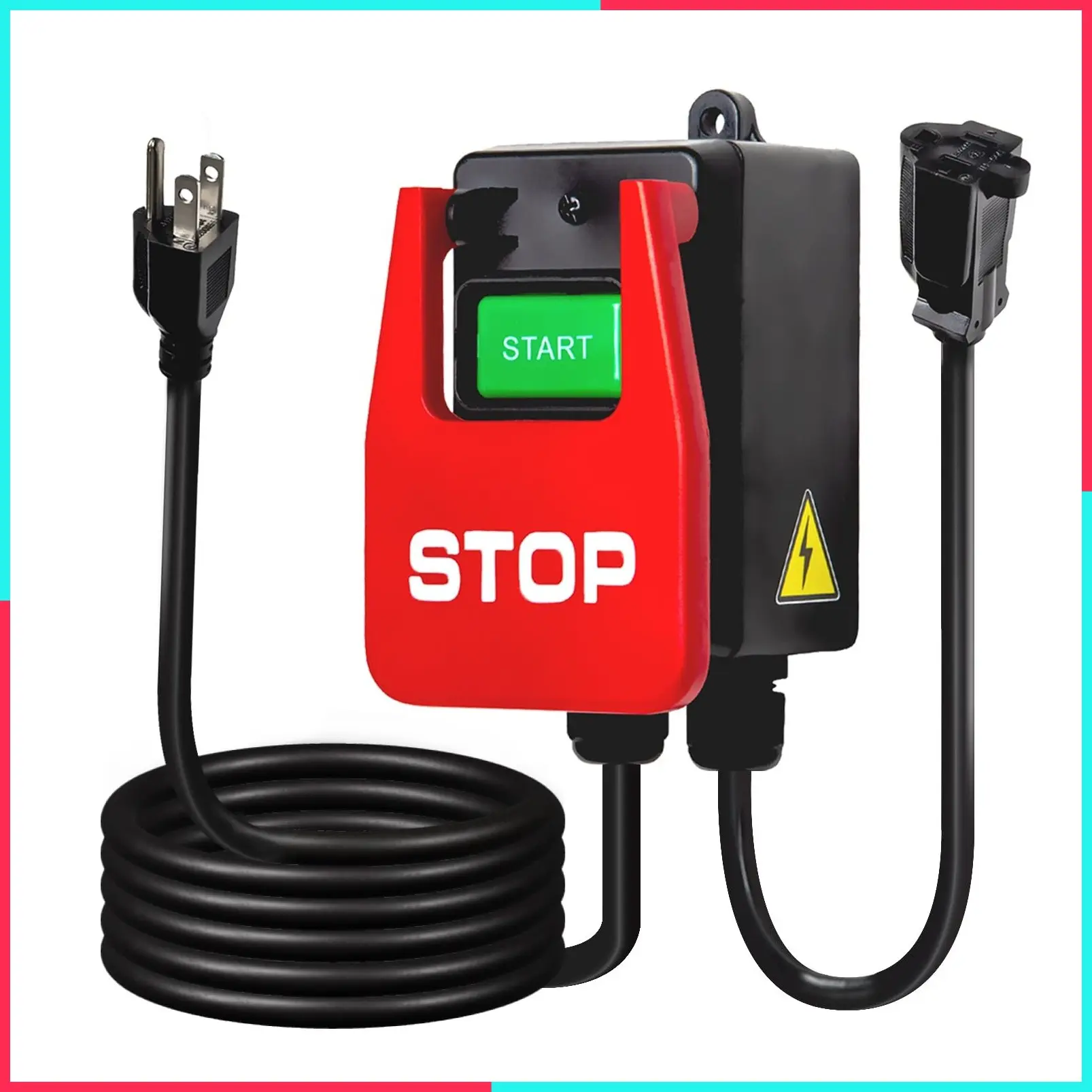 120V Paddle Switch, 15 Amps with 5.5 Ft Power Cord, Large Knee Paddle for Power Tools, Fits Table Saw, Router Table, Drill Press, Bench Saw, Bandsaw