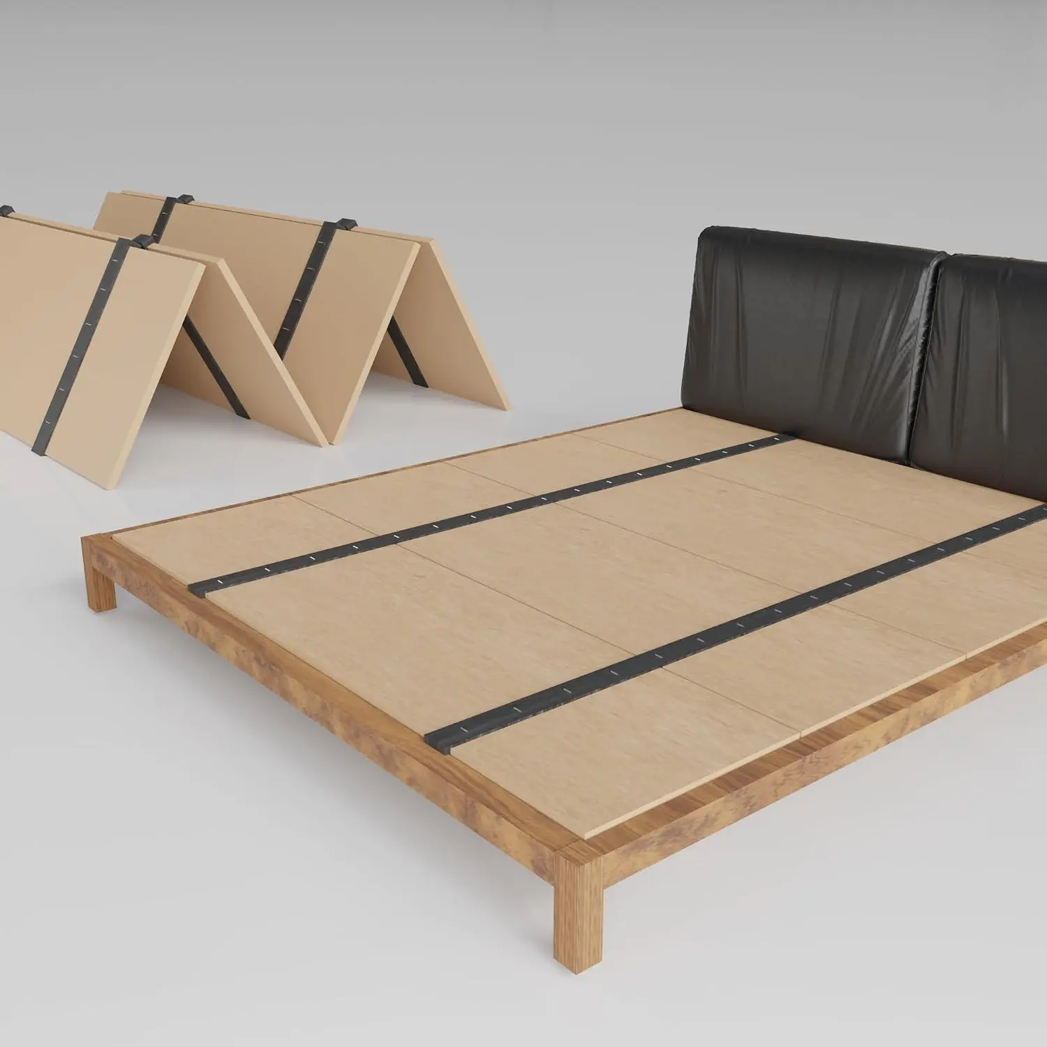 Folding Bunkie Board – Low-Profile 74″ x 37.5″ Mattress Support Platform for Daybeds, Bunk Beds, Futons & Metal/Wood Frames – Prevents Sagging, Easy to Install & Store