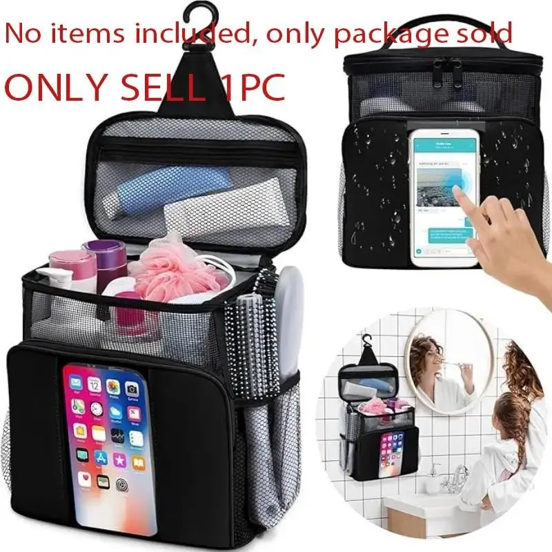 Mesh Shower Caddy,Portable HangingTravelToiletry Bag Dorm Room Essentials forCollege Students Girls,Large MakeupOrganizer for Full-Sized Toiletries,TravelEssentials for Women Girls Camping Beach