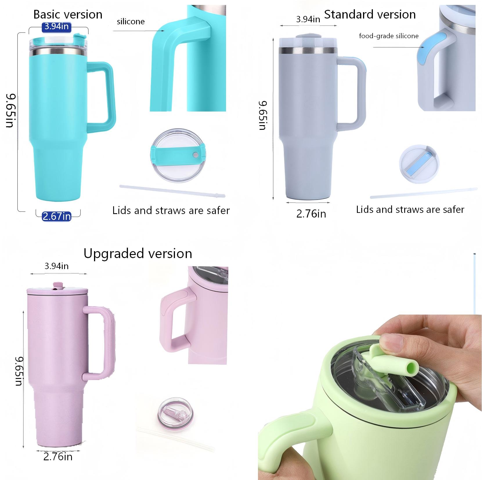 40oz Car Cup, 304 Stainless Steel Insulated Cup, Large Capacity, Portable With Handle, Ice-Resistant Cup, Essential For Outdoor, Home, And Office Use