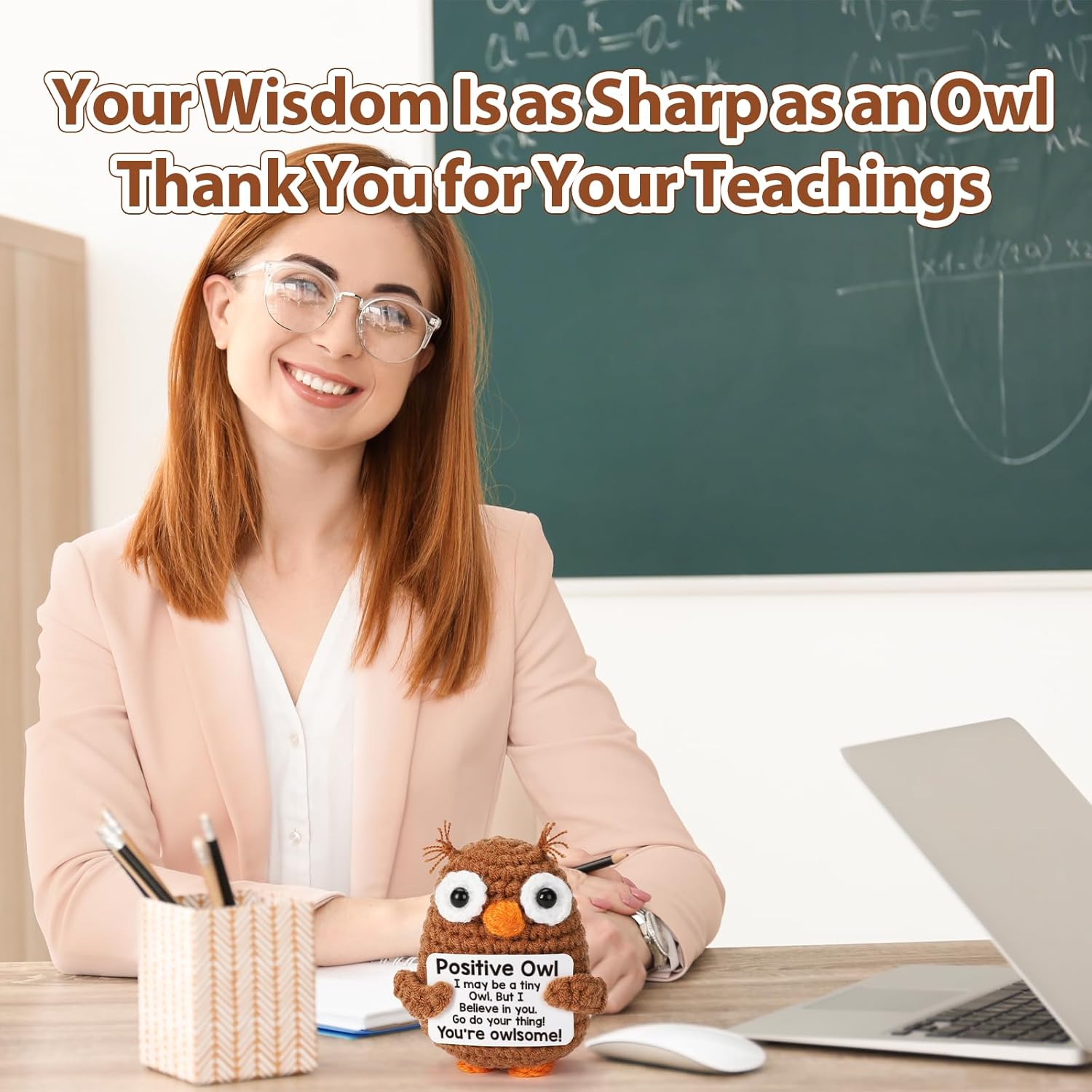 Owl Crochet Plush Easter Basket Stuffers, Emotional Inspirational Support Gifts for Teens, Daughter, Son & Friends, Perfect for Birthday, Teacher Appreciation, Mother's Day, Graduation & Holiday Presents for Mom & Coworkers