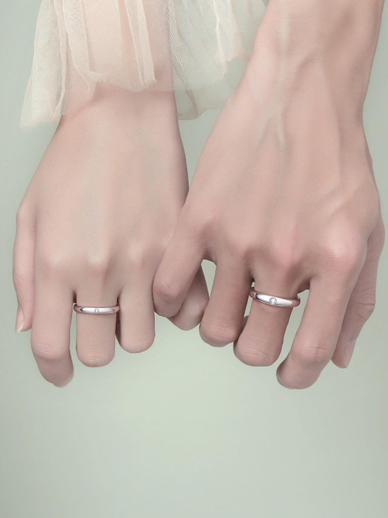 925 Sterling Silver Couple Ring, Fashion Promise Ring for Couple, Engagement Ring for Women & Men, Trendy All-match & Exquisite Jewelry for Birthday Gift, Valentine's Day, Gift