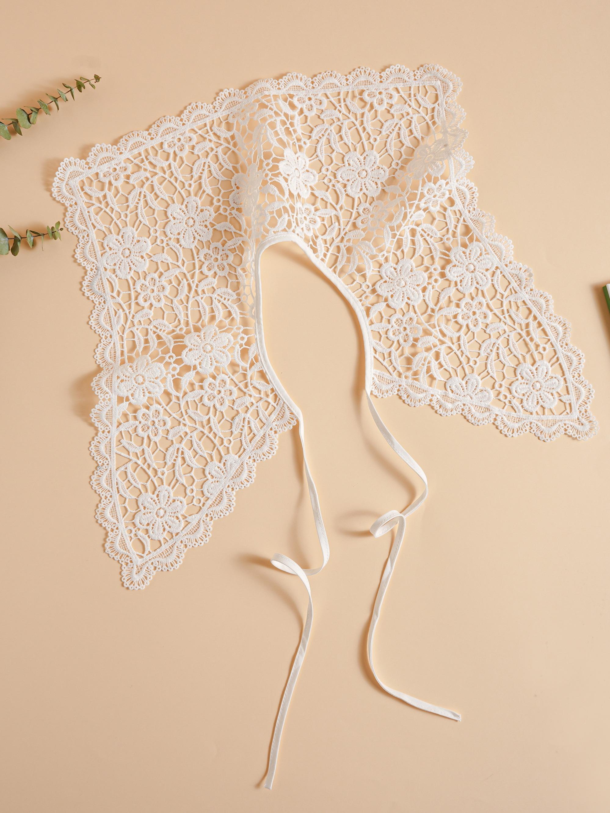 Women's Solid Color Lace Trim Open Front Fitted Crop Top, Casual Elegant Shawl for Daily Wear, Fashion Accessories for Women & Girls, Shirts