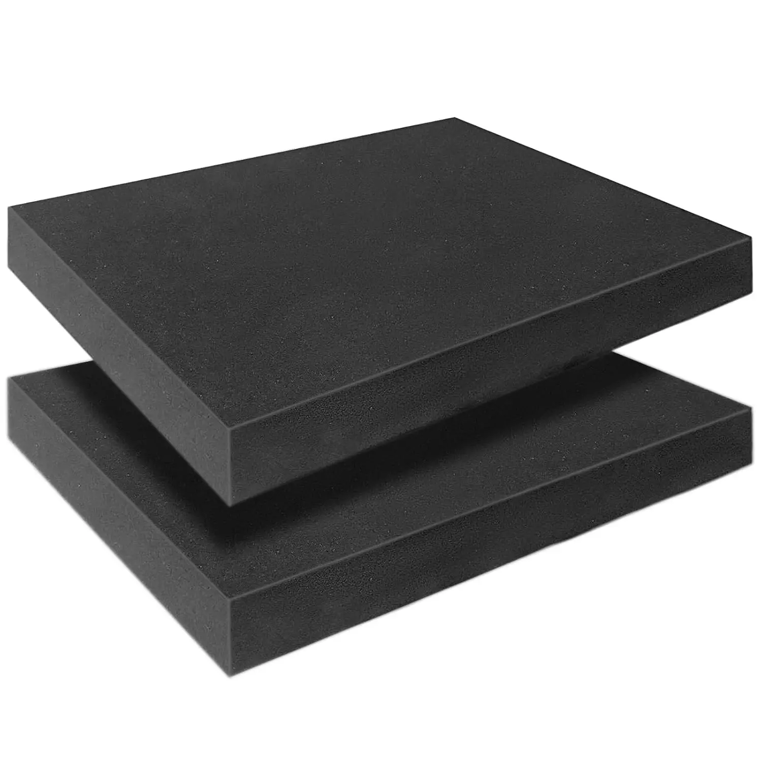 Black Polyurethane  Inserts for Cases, 2 count 16 x 12 x 1 Inch, Cuttable Packing Padding for Tool Box, Camera, Crafts and Storage