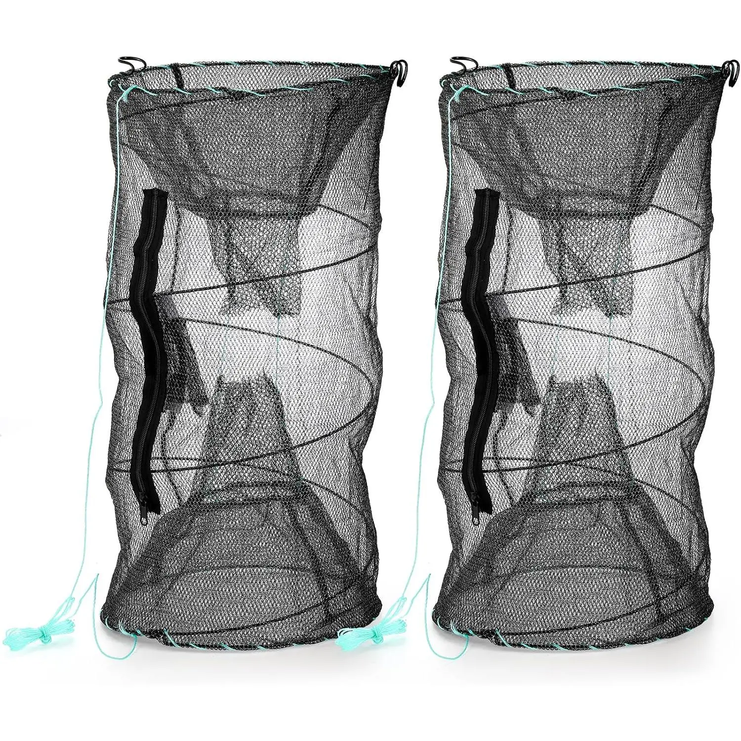 2 count Fishing  , Crab  Minnow , Crawfish , Collapsible Net, Foldable Fishing Net Portable Folded Fishing Accessories
