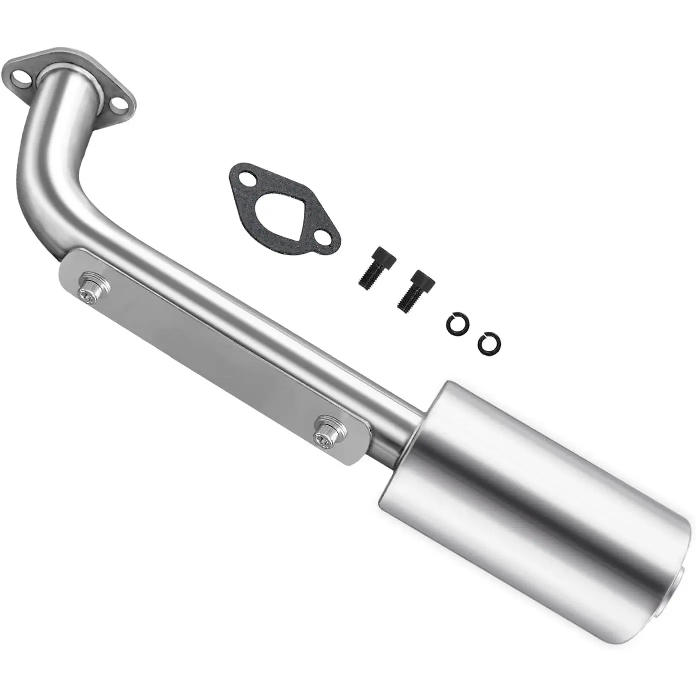 Mini Bike Exhaust for Predator 212 Performance Parts, Trumpet Mini Bike Accessories Muffler for Coleman B200R Go Kart Parts (Stainless Steel)