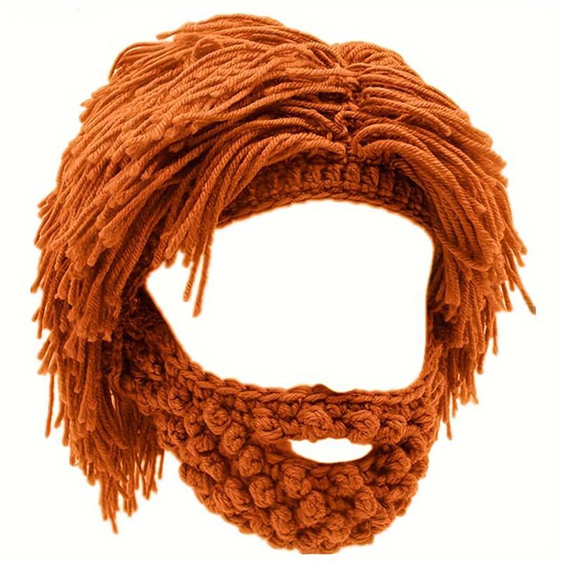Funny Knitted Beard Hat Wig Beanie . Rasta Ski Mask. Winter Warm Balaclava. Gag Gift for Men. Halloween Christmas Party Costume.