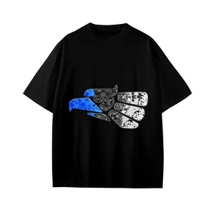 Aztec Pattern Nail Art Stickers Kids Short Sleeve T-Shirts Cotton Soft Breathable Crewneck Tees for Boys Girls, Loose Fit Comfortable Basic Tops for 6-15 Years Summer School Casual Wear Black 120(XS)