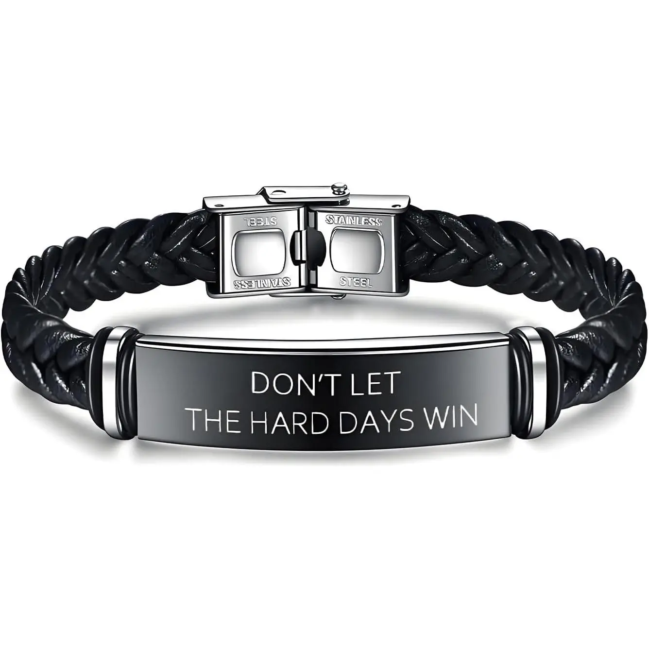 Dont Let The Hard Days Win Bracelet for Women Men Adjustable Engraved Bracelet Motivational Inspirational Bracelets Inspirational Little Words Project Gifts for Hard Times   for Women Men
