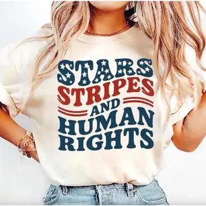 4th of July Feminist Shirt, Stars Stripes And Human Rights Shirt, Fourth Of July Shirt, Liberal Feminist Tee, Girl Power USA Tee Gift For Her