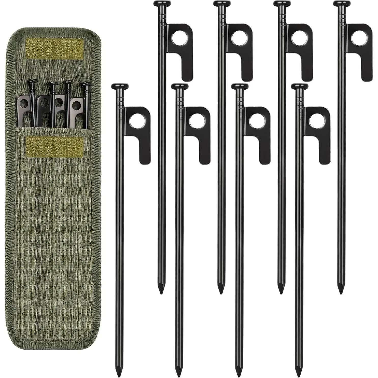 8/16/32 Pack 8-Inch Heavy Duty Forged Steel Tent Stakes with Storage Bag for CampingGift