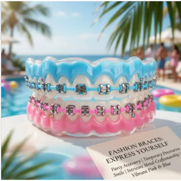 High-Quality Colorful Fashion Metal-Bracket Orthodontic Ligature Ties, Temporary Tooth Decoration Dental Accessories, 100% Brand New Smile Enhancers with Easy Positioning, Low Friction, Accurate Dimensions, Integrated Ball Hook