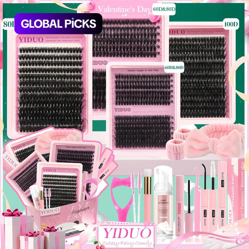 Mixed Length Individual False Eyelashes Kit, DIY Eyelash Extensions, Natural-Looking Eyelash Extensions with Accessories, Self-Grafting Curling Lashes for Women, Makeup Products #TOP PICKS