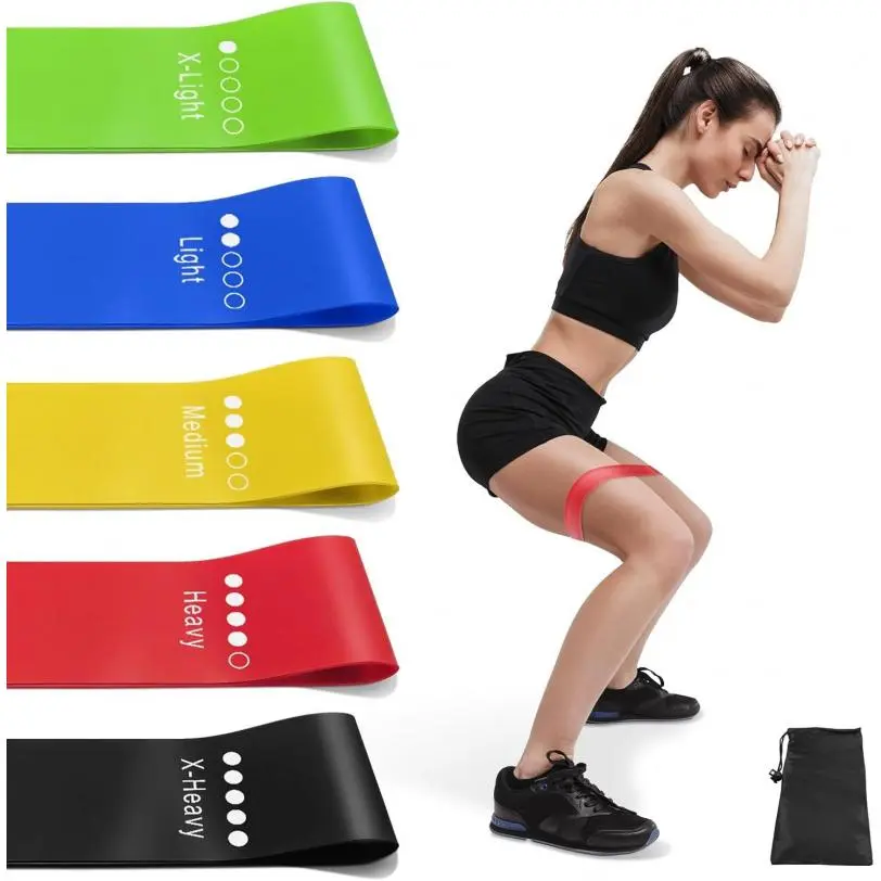 Resistance Bands for Working Out - Elastic Exercise Loop Bands for Physical Therapy, Yoga Starter Set for Booty Legs Pilates Flexbands