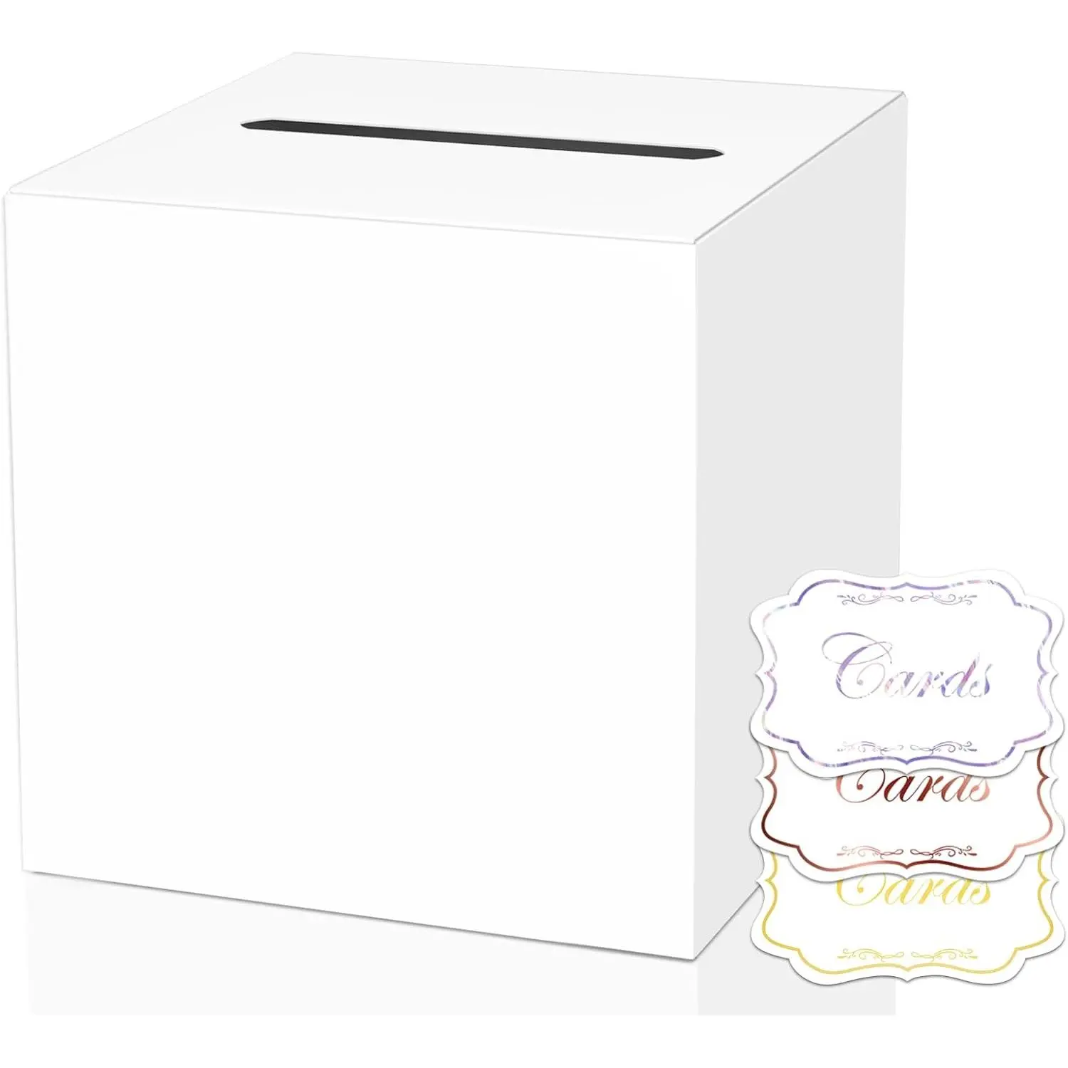 White Cards Box for Birthday, Wedding, Bridal or  Shower, Graduation, Anniversaries, Engagement Party Decorations Supplies  and Cards Receiving Box