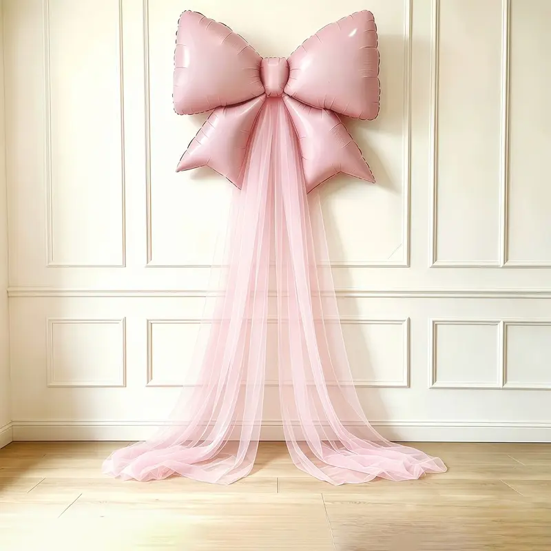 Romantic and aesthetic large butterfly aluminum foil balloon set with mesh fabric, suitable for decoration and photo props at weddings, engagements, bachelorette parties, birthday parties, Valentine's Day, Christmas, New Year, and Mother's Day