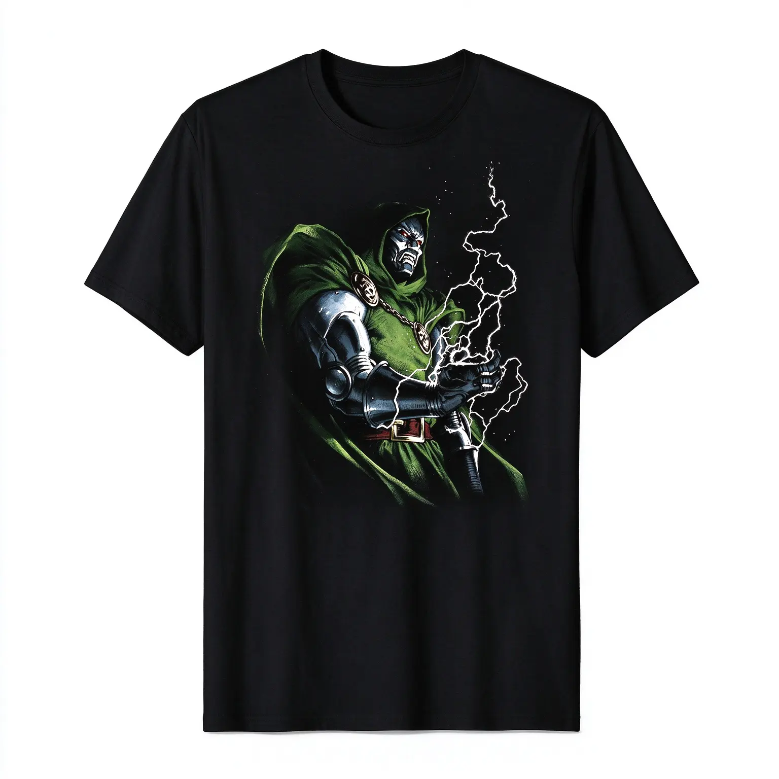 Unisex Dr. Doom V2 MCU Comic Graphic T-Shirt, Villain Art Print Streetwear Graphic Top, Retro Comic Character Tee