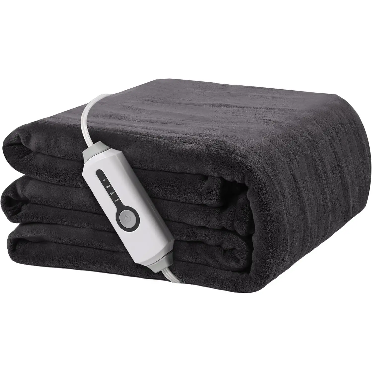 Women's Electric Heated Blanket, 72"x84" Full Size Dark Gray Soft Coral Fleece, 4 Heating Levels, 10-Hour Auto-Off Timer, Machine Washable Cozy Plush Fabric for Home Gift