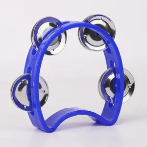 Plastic Percussion Tambourine for Adults Hand Tambourine Musical Instrument Musical Rhythm Instrument for Christmas Party LQSK01