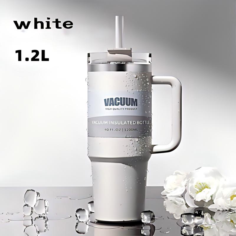 40oz Car Cup, 304 Stainless Steel Insulated Cup, Large Capacity, Portable With Handle, Ice-Resistant Cup, Essential For Outdoor, Home, And Office Use