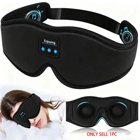Wireless Bluetooth 5.2 Sleep Mask Headphones, 3D Contoured Music Eye Mask with Type-C Charging, Unisex Smart Sleeping Headband, Eye Cover, Sleeping Eyemask, Eyemasks for Sleeping