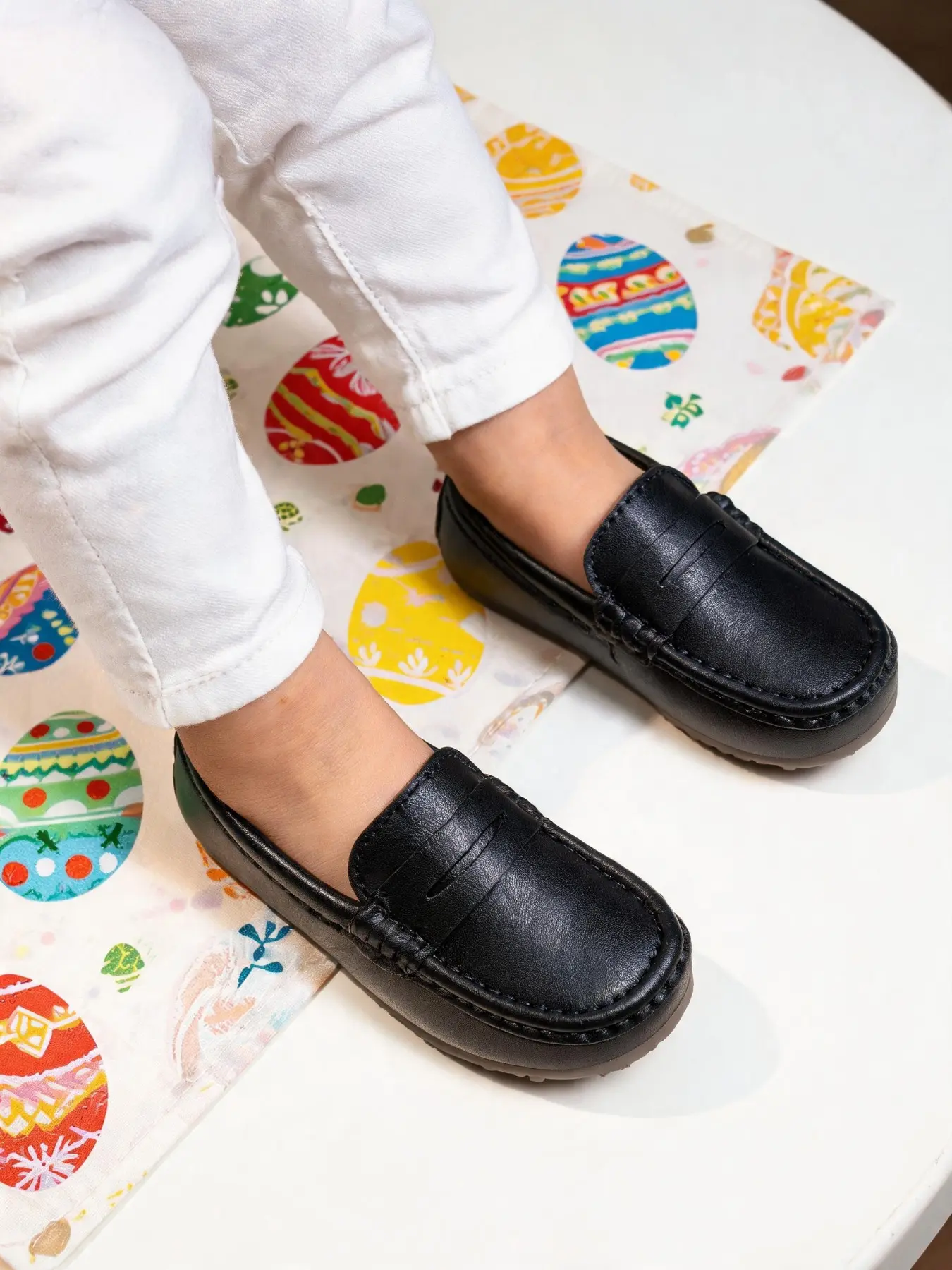 Unisex Kids Tassel Slip on Moccasin Loafers, Soft Faux Leather, Non-Slip Rubber Sole, Casual Flat Shoes for Toddlers, Casual Wear Shoe