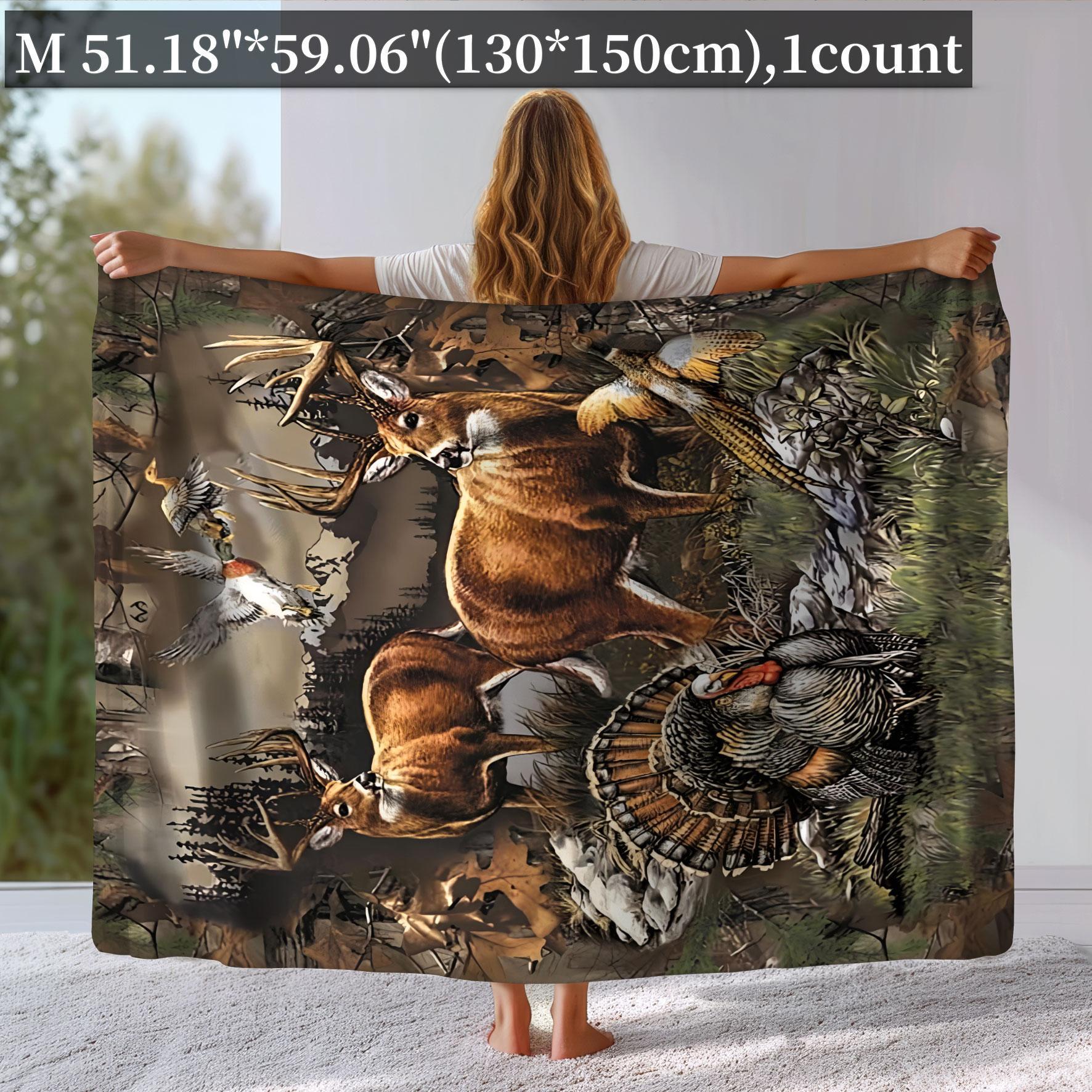 Animal Print Soft Blanket, 1 Count/2 Counts Multi-purpose Throw Blanket, Multifunctional Blanket, Air-conditioned Room Blanket, Warm Nap Blanket for Home Office Travel Camping