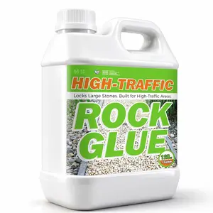 Rock Glue for Landscaping & Driveways, Heavy Duty Gravel Binder, Driveway Rated Mulch Binder to Stop Scattering, 5-Year Weatherproof Stone Adhesive for Pea Gravel, Patio, Walkway (1 Gallon)
