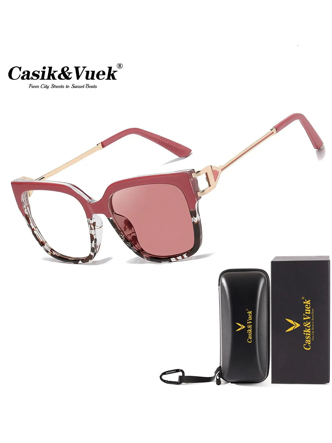 Casik&vuek Fashion Cat Eye Women's Color-Changing Sunglasses, Outdoor Street Style, Driving Travel Party Glasses, All Seasons Casual Wear